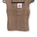 Knitten Solid Color Summer Tank Tops Slim Fit - BROWN