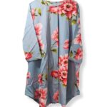 Women's Tops, GREY, FLORAL 3 Quarter Sleeve Blouse Shirt