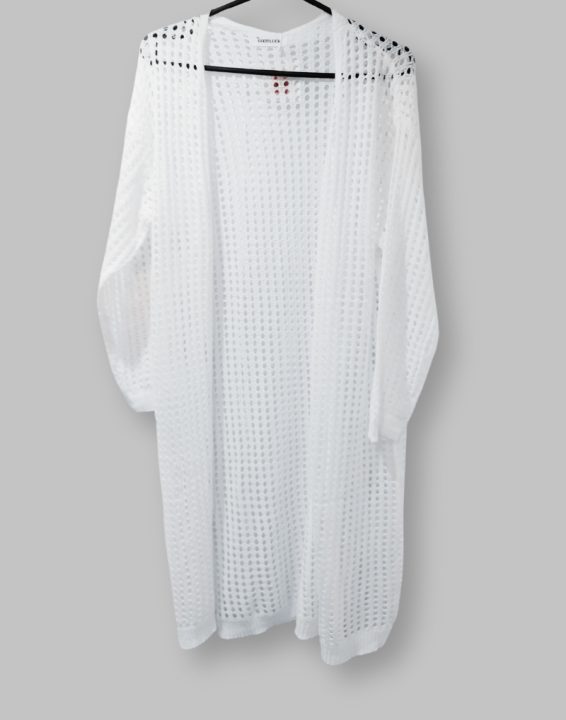 22 Hole knit dress - long sleeves, short jersey underdress, WHITE - £19.99